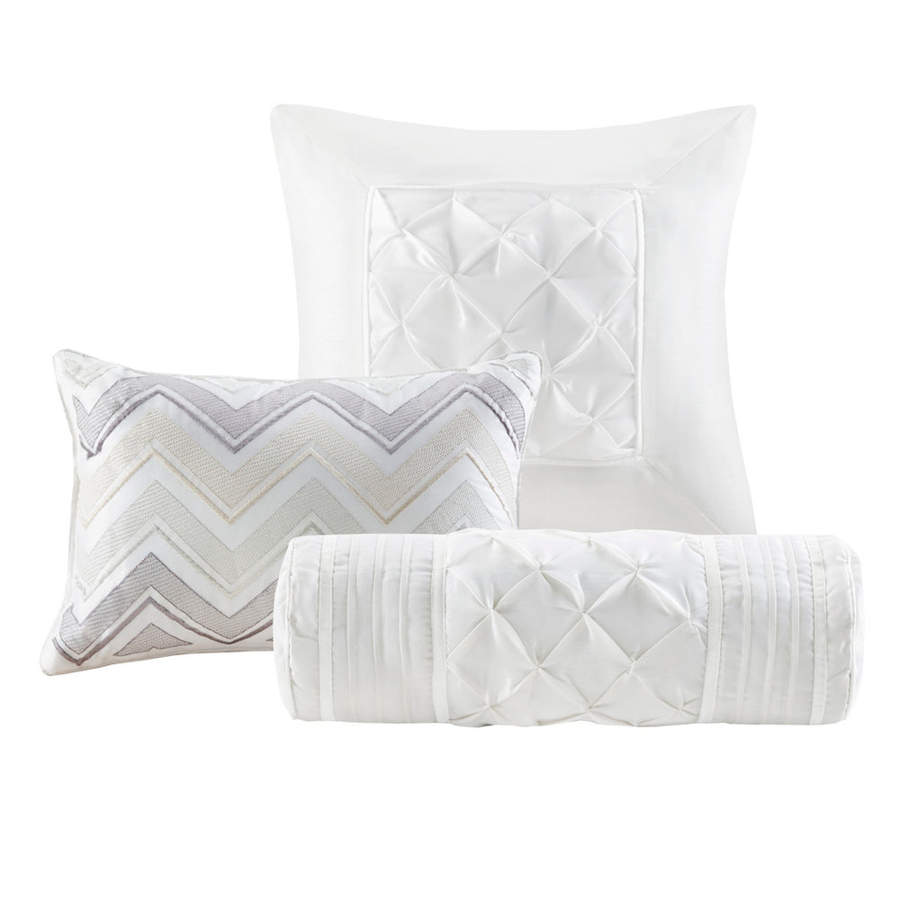 7 Piece Tufted Comforter Set White King Media 13