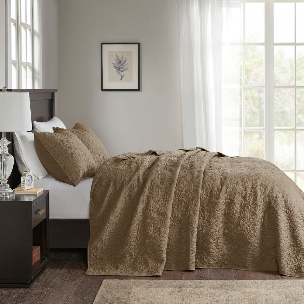 Reversible Bedspread Set Mocha King Media 4