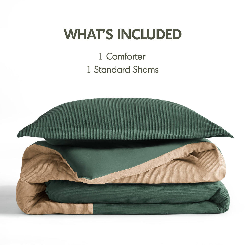 2 Pieces Twin/Twin XL Comforter Set,Green Media 6