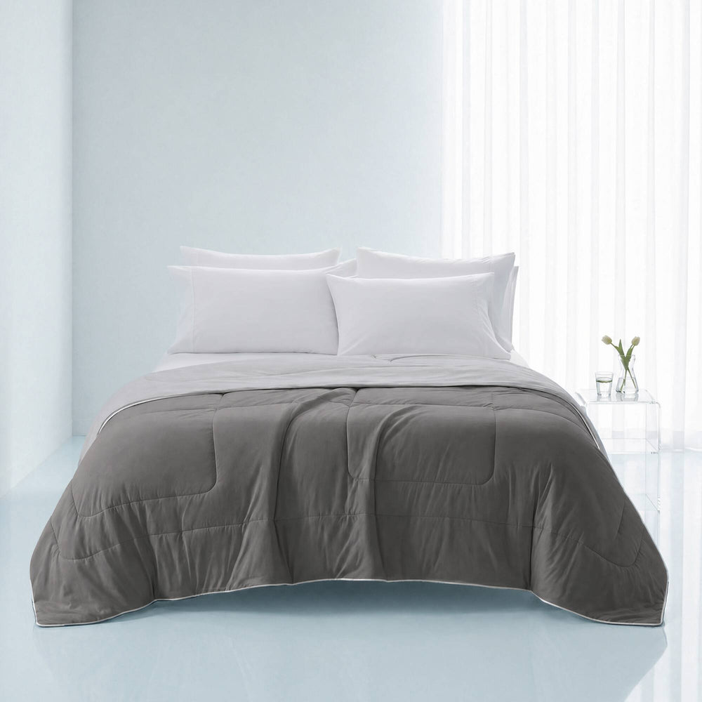 1 Piece King Down Alternative Comforter,Grey Media 7