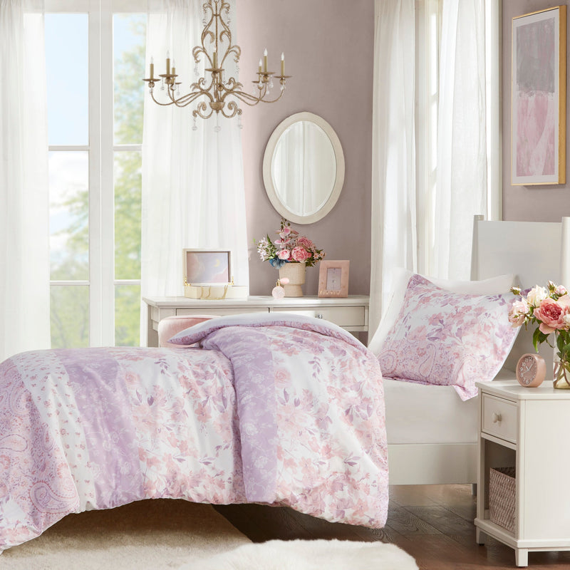 2PCS Twin/Twin XL Floral Paisley Duvet Cover Set
