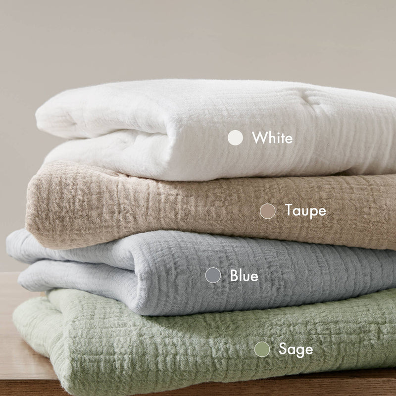 3-Piece Full/Queen Cotton  Embroidered Quilt Set,Taupe