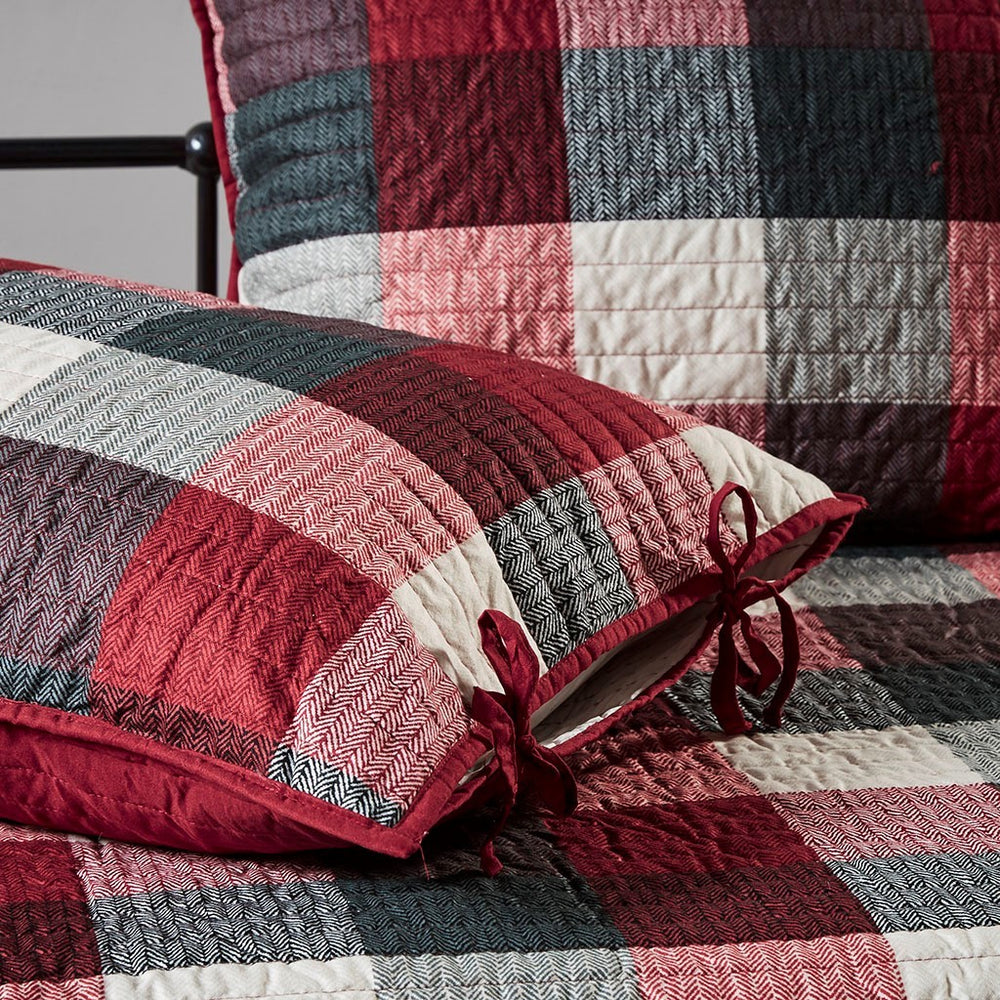 6 Piece Reversible Plaid Daybed Cover Set Red Daybed Media 10
