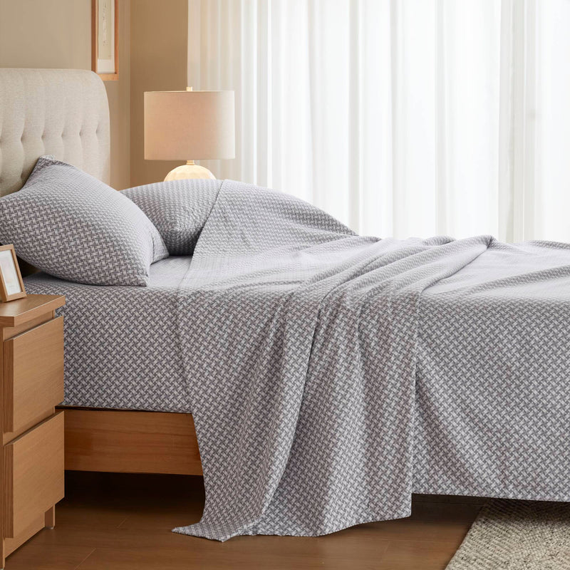 4-Piece 100% Cotton Printed Sheet Set