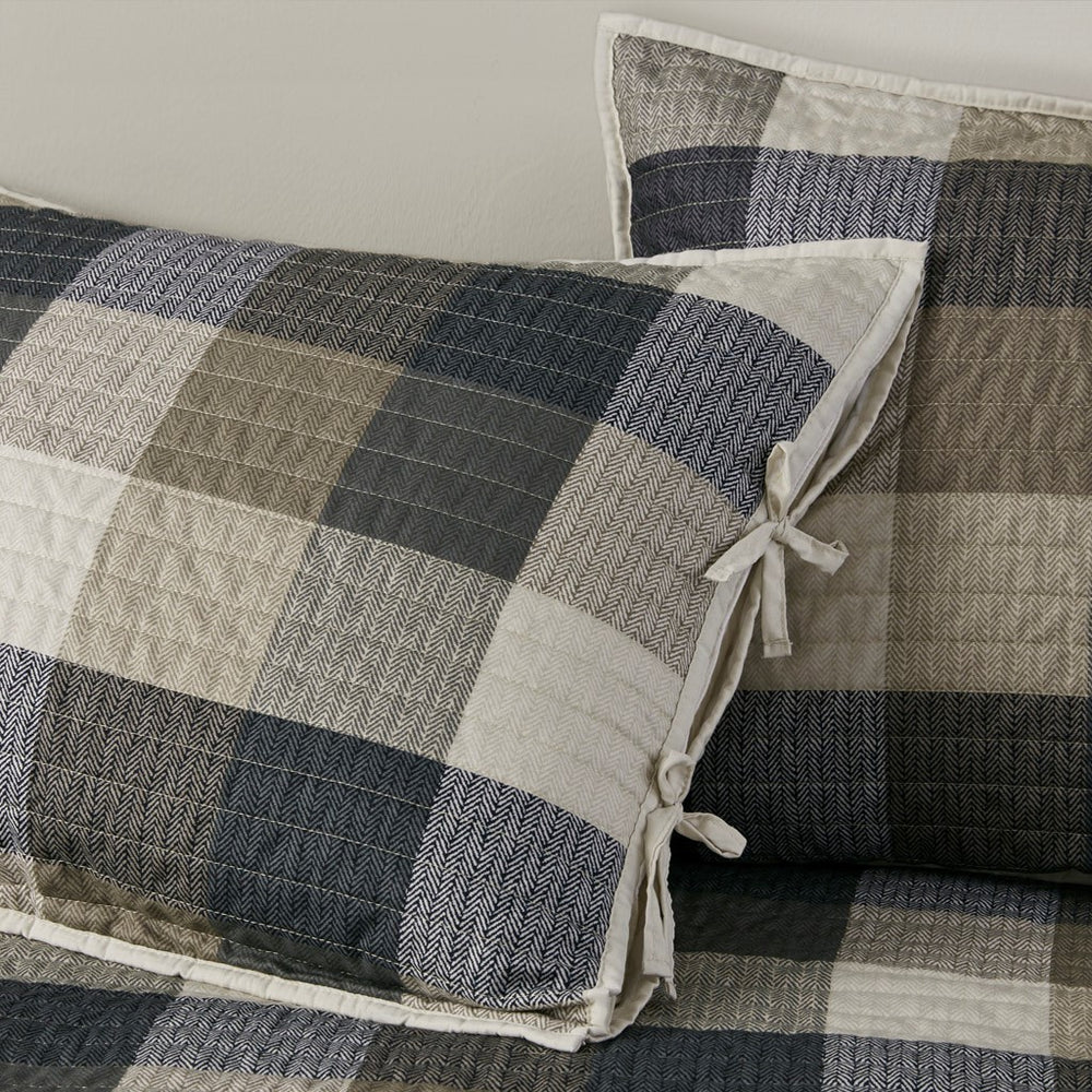 6 Piece Reversible Plaid Daybed Cover Set Neutral Daybed Media 4