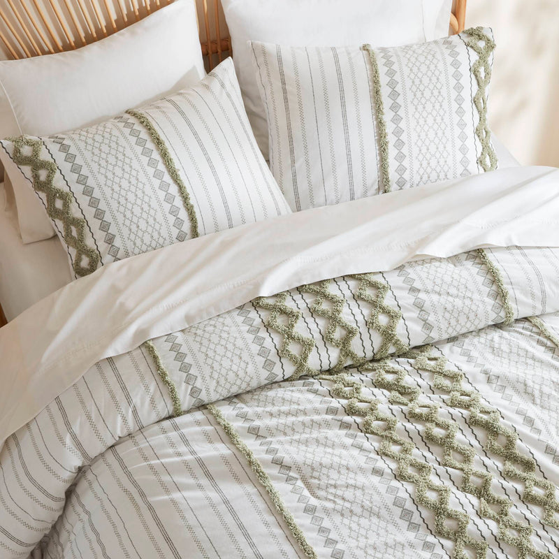 3 PCS Cotton Printed Comforter Set with Chenille