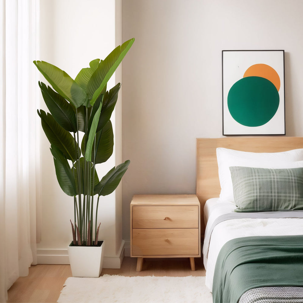 Artificial Bird of Paradise Plant 160cm Tall Faux Tropical Palm Tree Green Plastic Indoor Outdoor Decoration Media 8