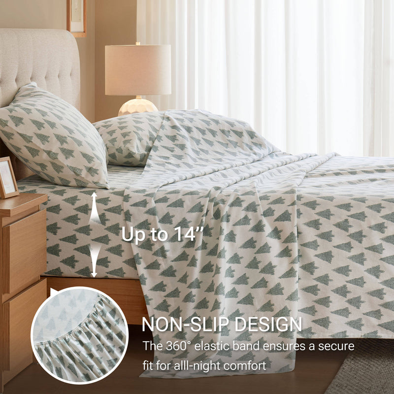 4-Piece 100% Cotton Printed Sheet Set