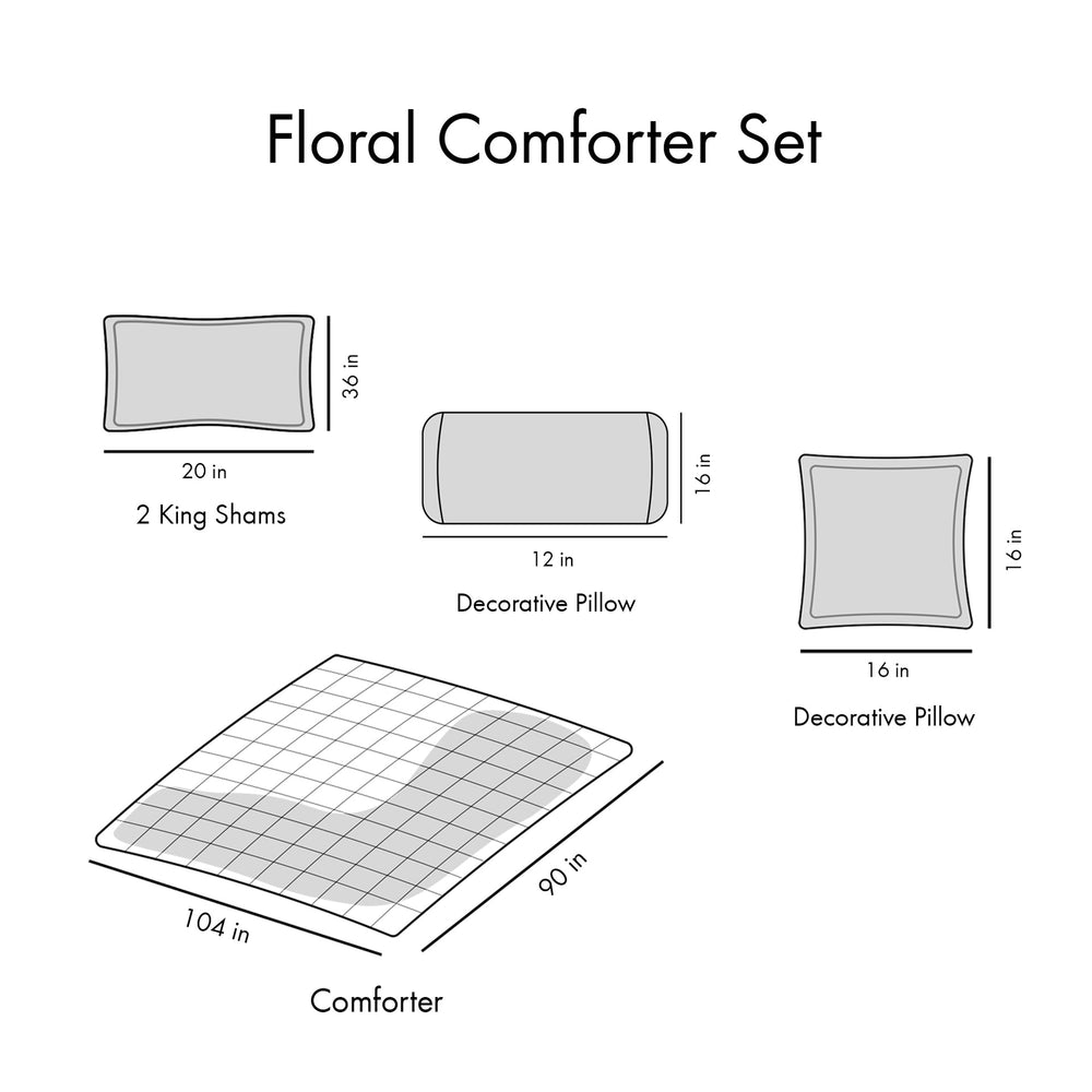 King/Cal King Floral Comforter Set Media 14
