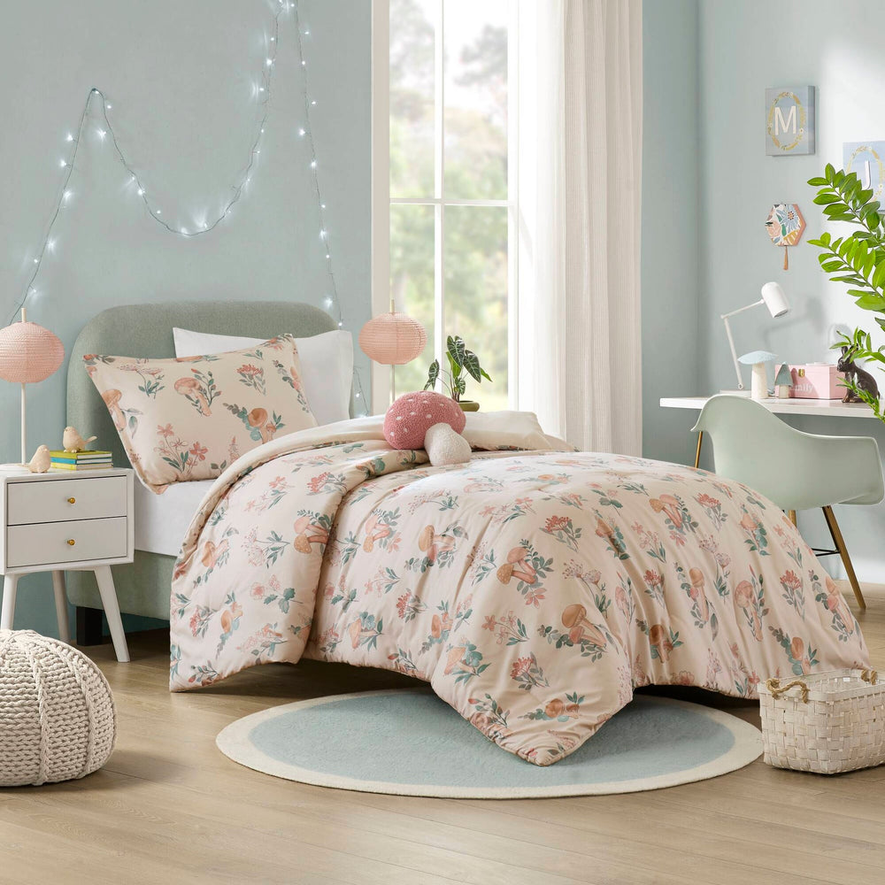 3- Piece Twin/Twin XL Mushroom Garden Comforter Set Media 1