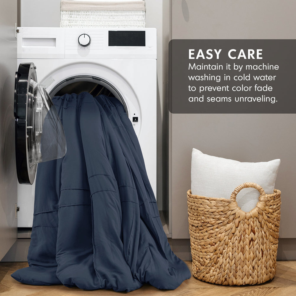 3-Piece Cal King Soft Washed Pleated Comforter Set Media 11