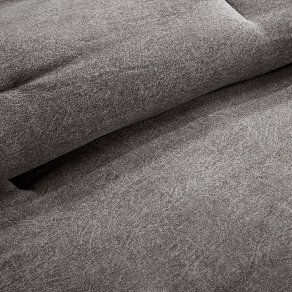7 Piece Faux Suede Comforter Set Grey King Media 13