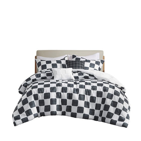 Full/Queen Checkered Comforter Set Media 4