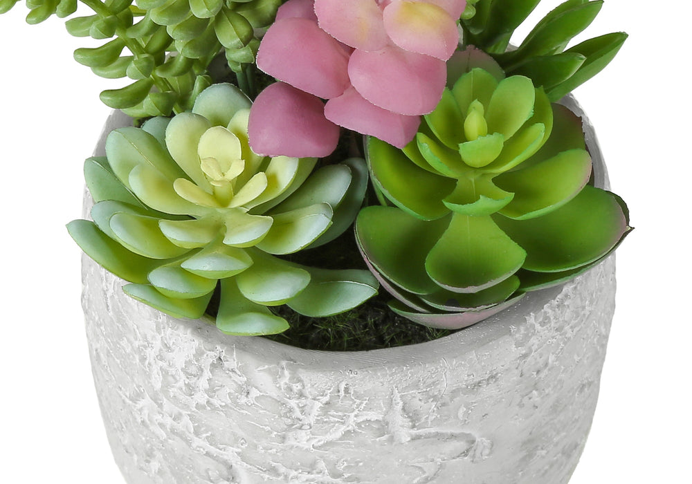 Artificial Plant, Set Of 2, 9' Tall, Succulent, Table, Grey Cement Pots, Contemporary, Modern Media 6