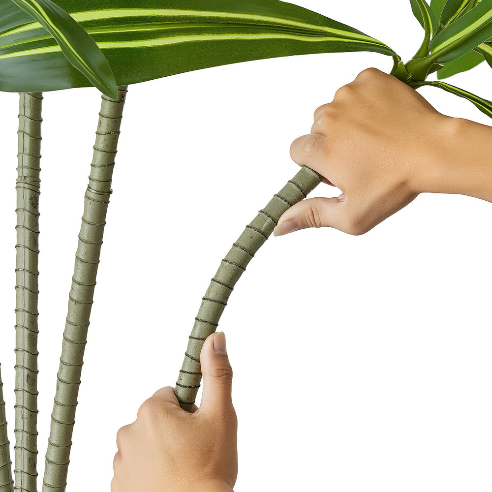 6ft Artificial Dracaena Tree Fake Plant with White Planter Indoor Media 7
