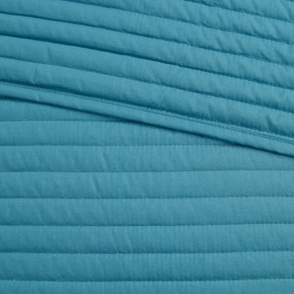 8 Piece Printed Seersucker Comforter and Quilt Set Collection Aqua Full/Queen Media 7