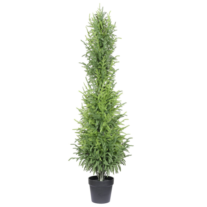 5' Artificial Real Touch Pine Tree with Black Plastic Pot, 1pc/set