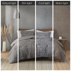 Ruched Fur Down Alternative Comforter Set perspective