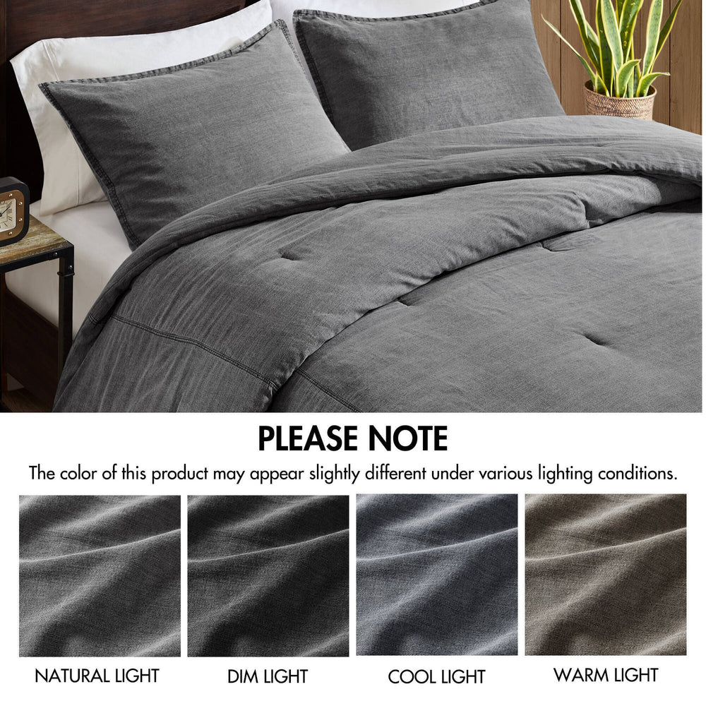 2PCS Twin/Twin XL Twill Washed Comforter Set Media 8