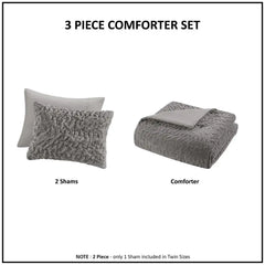 Ruched Fur Down Alternative Comforter Set perspective