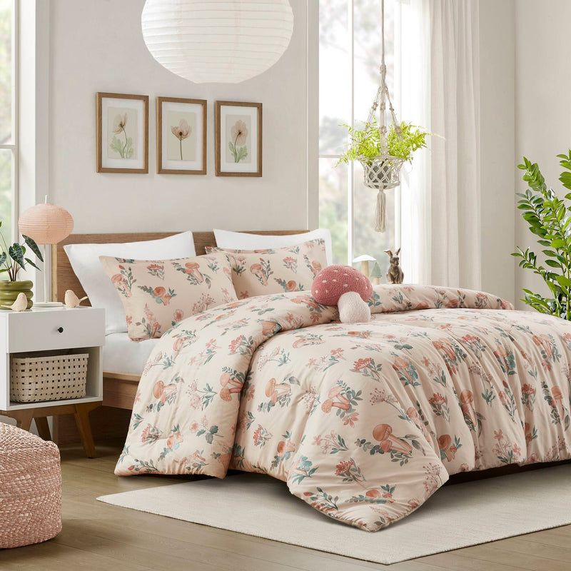 4- Piece Full/Queen Mushroom Garden Comforter Set