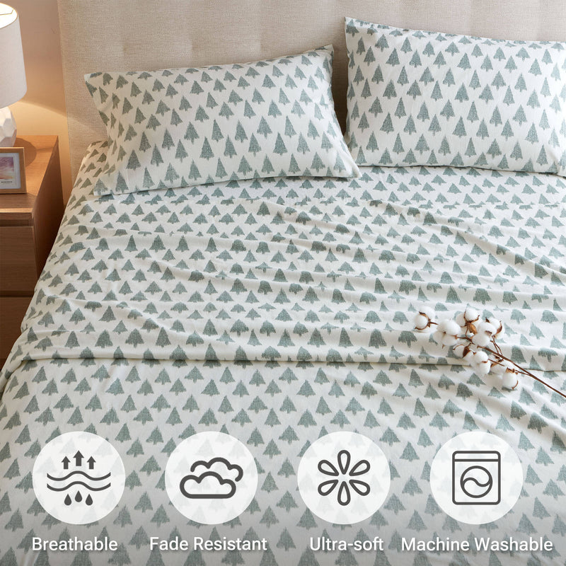 4-Piece 100% Cotton Printed Sheet Set