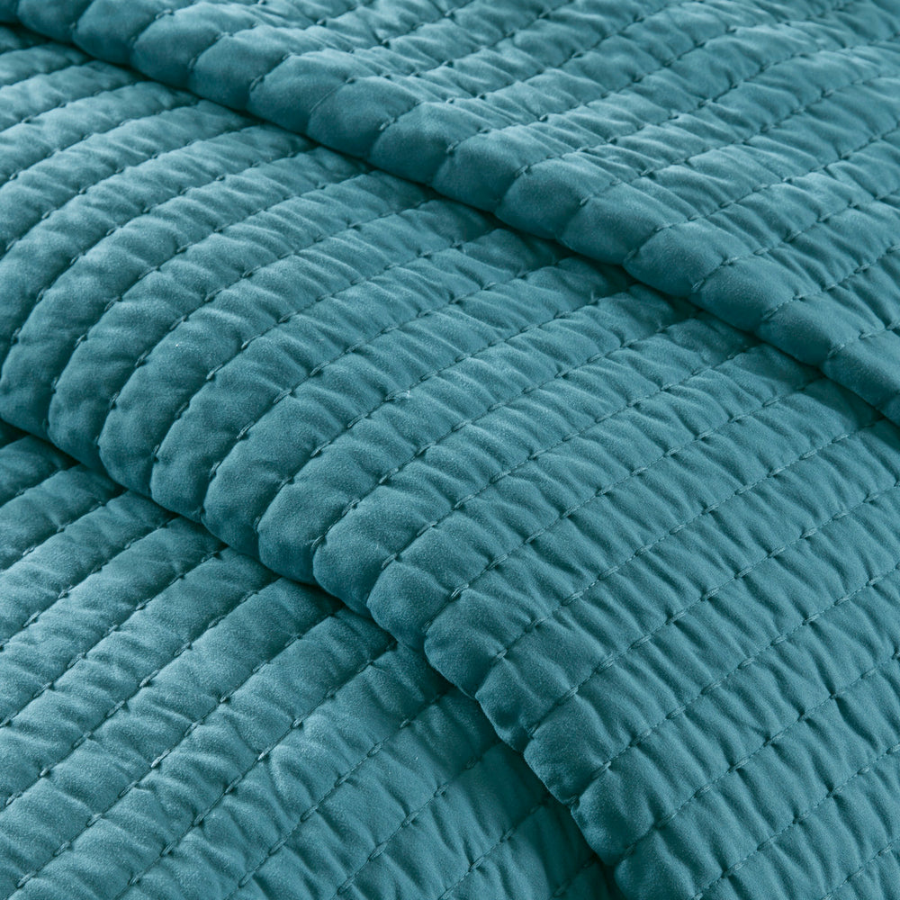 2 Piece Quilt Set Teal Twin/Twin XL Media 4