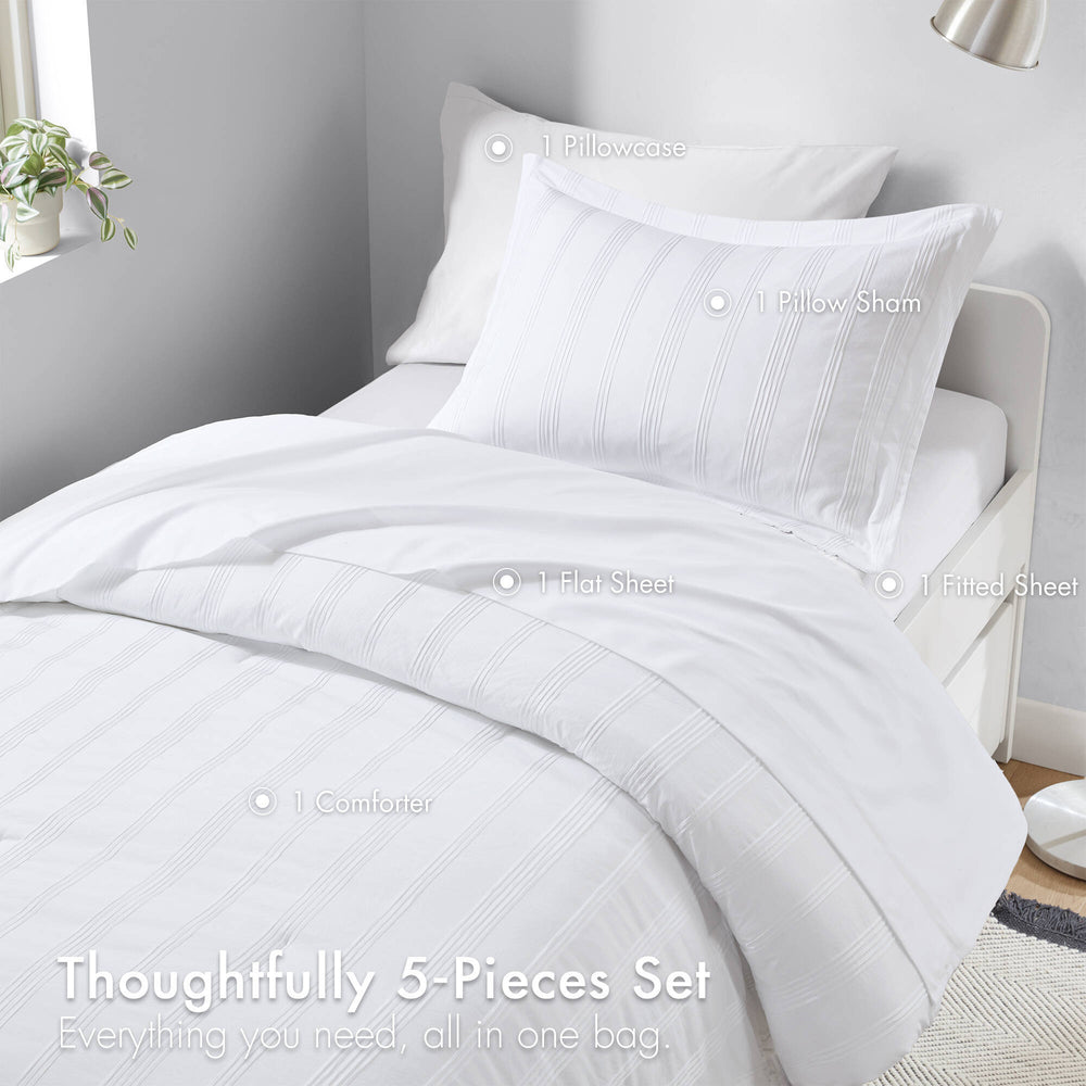 2-Piece Twin/Twin XL Woven Striped Duvet Set Media 6