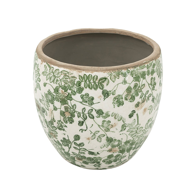 5.1x5.1x4.5' Ceramic Flower Vase with Floral Pattern, 4 Pack