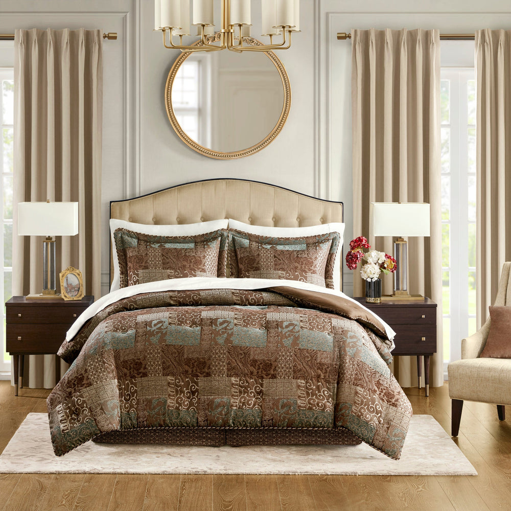 4 Piece Red Comforter Set Red King Media 6