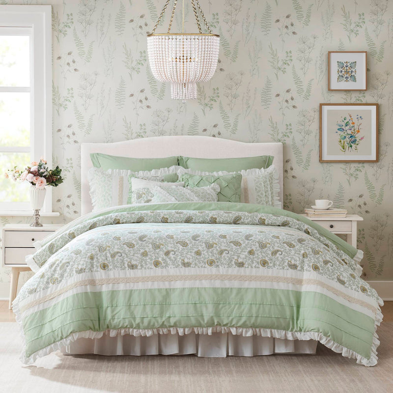 9 Piece Cotton Percale Comforter Set King