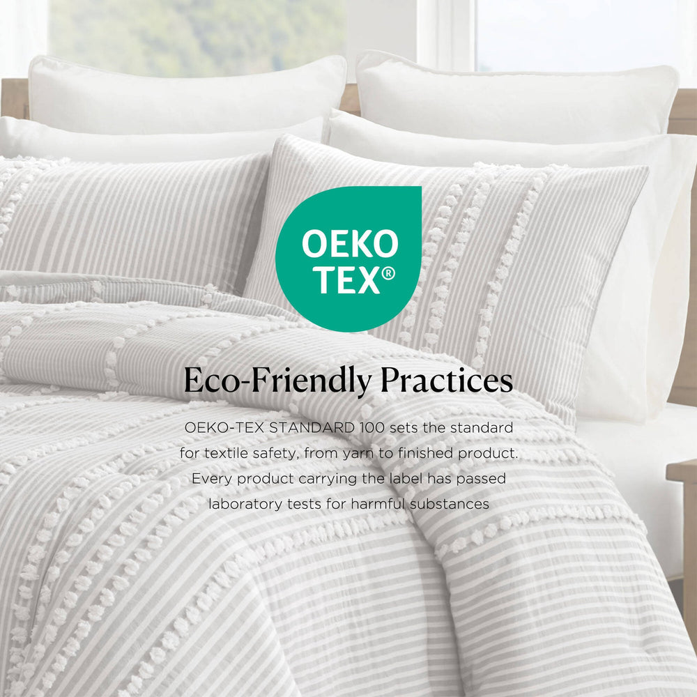 3- Piece Full/Queen Cotton Yarn Dyed Comforter Set Media 4