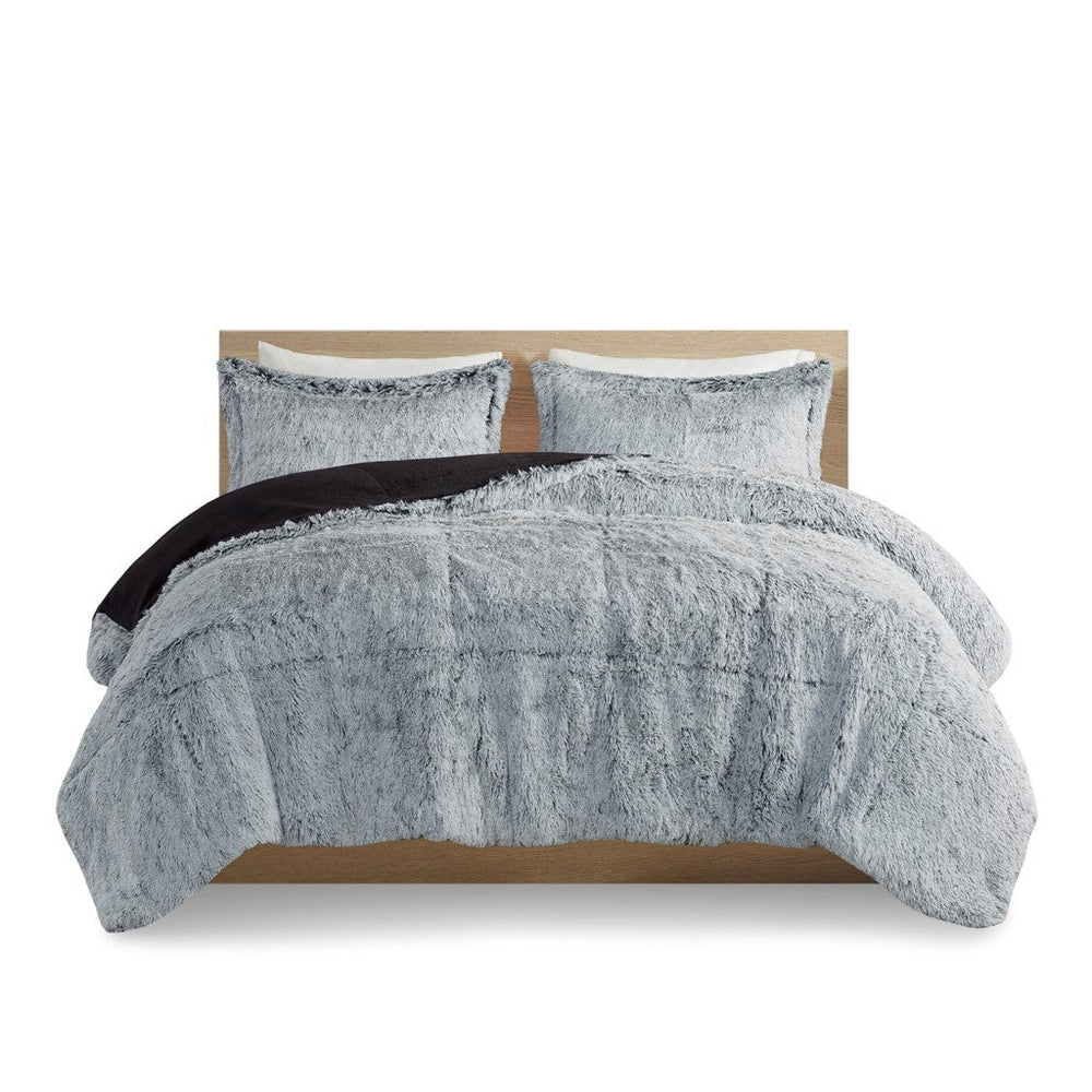 King/Cal King Shaggy Long Fur Comforter Mini Set Media 4