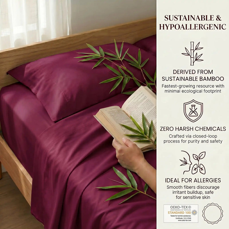 Bamboo Sheet Set Organic Bamboo & Oeko-Tex Certified Soft Sleep Comfort