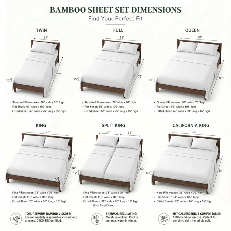 Bamboo Sheet Set Organic Bamboo & Oeko-Tex Certified Soft Sleep Comfort