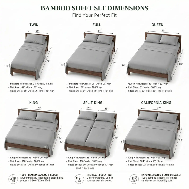 Bamboo Sheet Set Organic Bamboo & Oeko-Tex Certified Soft Sleep Comfort