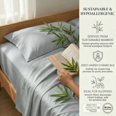 Bamboo Sheet Set Organic Bamboo & Oeko-Tex Certified Soft Sleep Comfort perspective