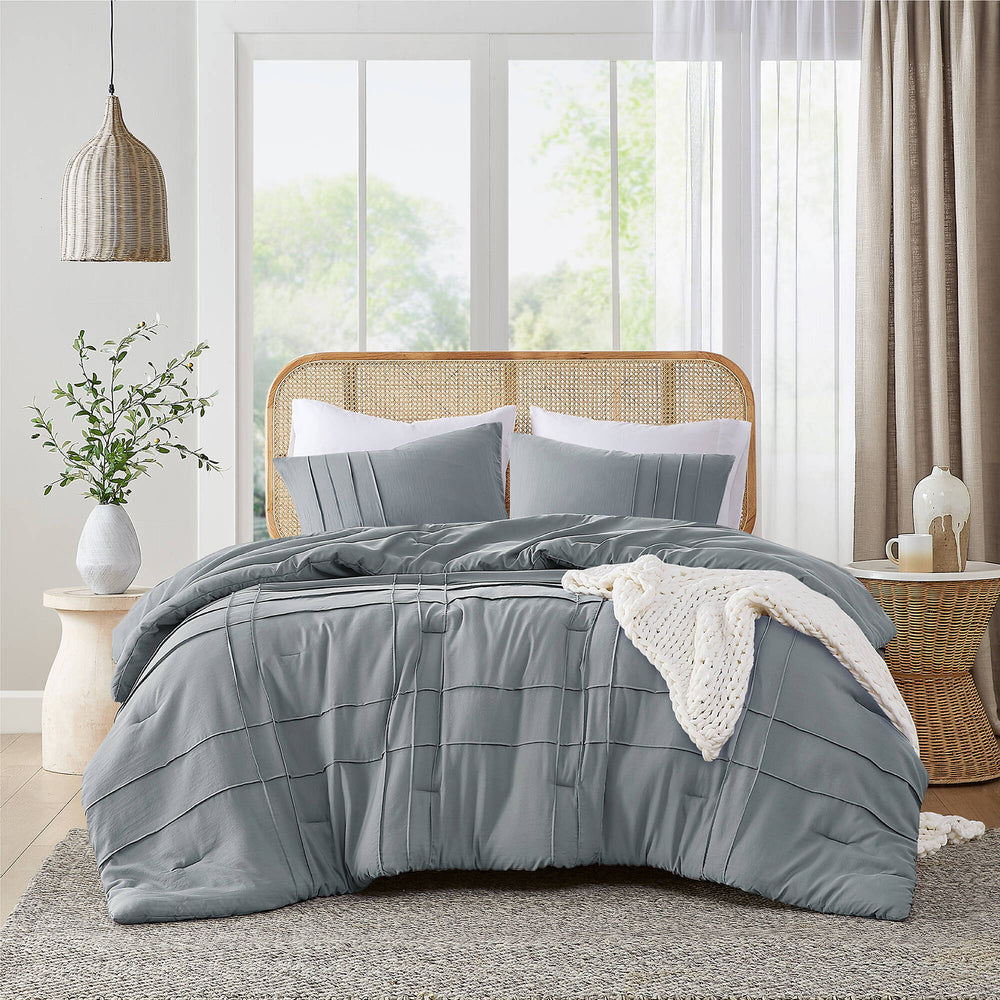 2-Piece Twin/Twin XL Soft Washed Pleated Comforter Set Media 9