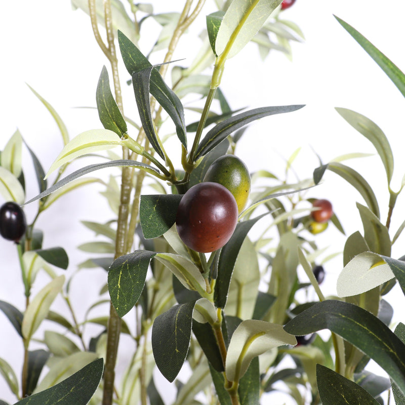 6' Artificial  Olive Tree in Plastic Black Pot, 1pc/set