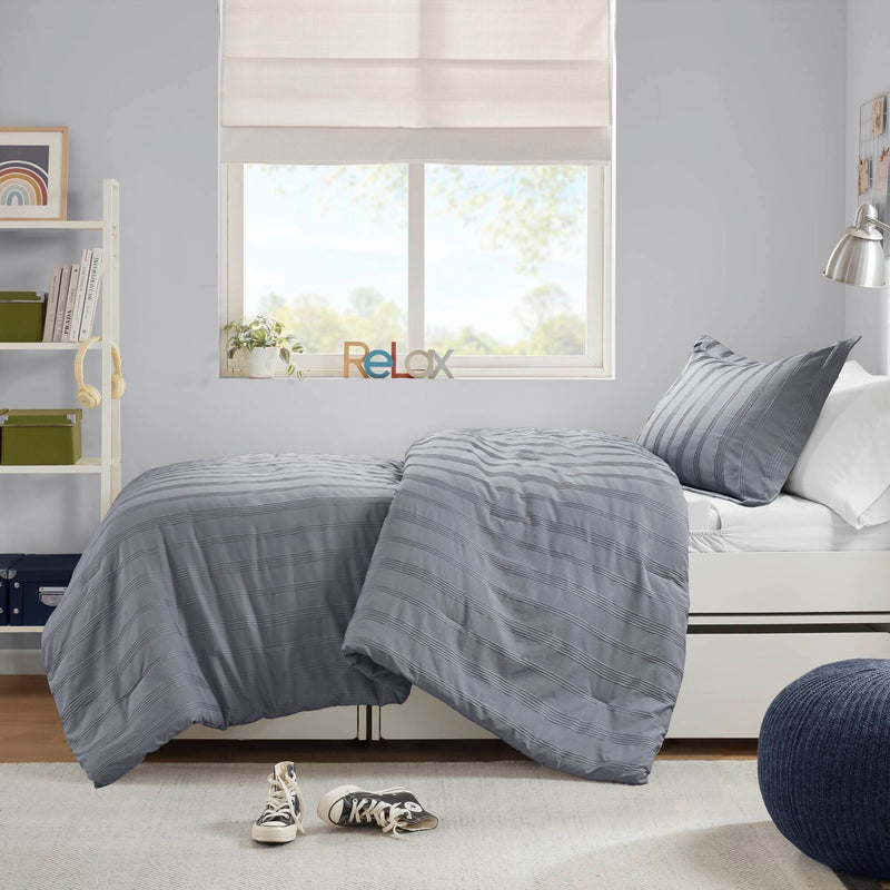 2-Piece Twin/Twin XL Woven Striped Duvet Set