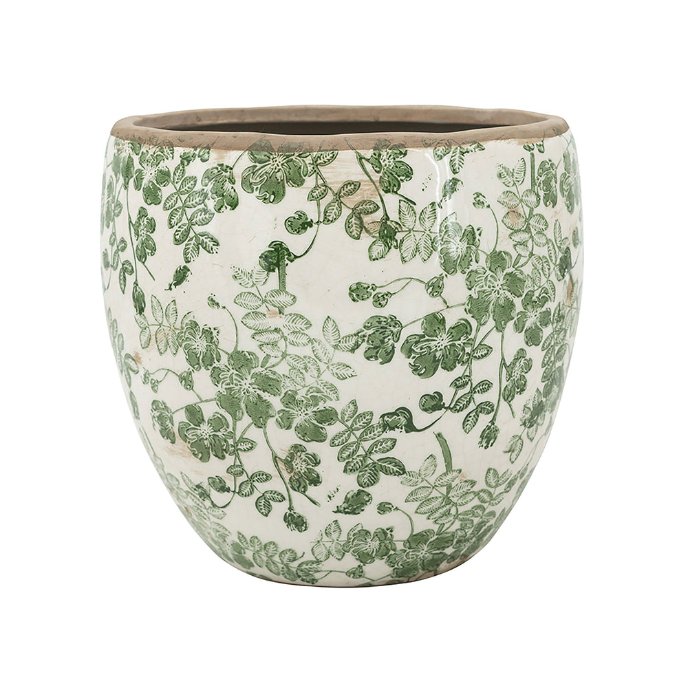 5.1x5.1x4.5' Ceramic Flower Vase with Floral Pattern, 4 Pack Media 2