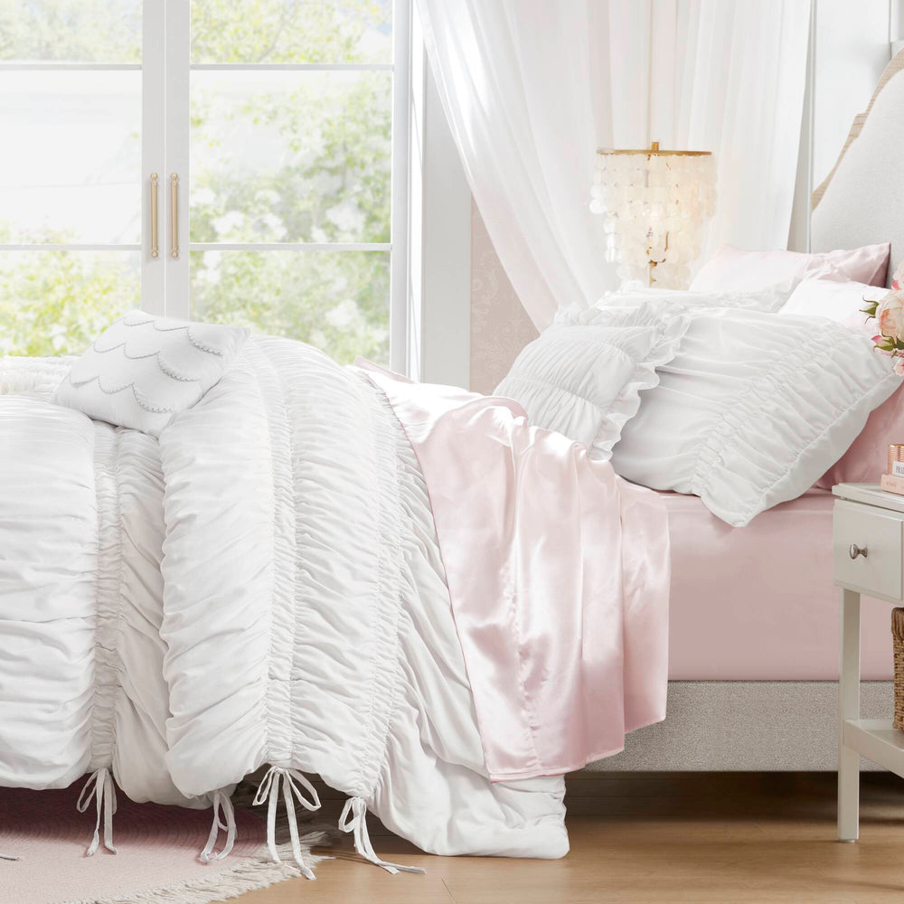 5 Pieces Full/Queen Comforter Set,White Media 20