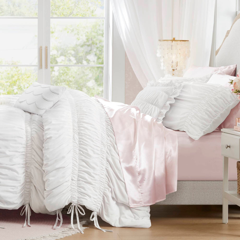 5 Pieces Full/Queen Comforter Set,White Media 20