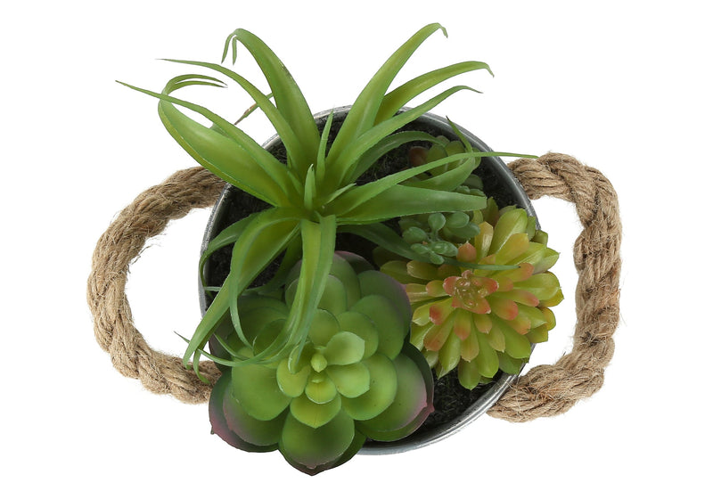 Artificial Plant, Set Of 2, 7' Tall, Succulent, Table, White Metal Pots, Contemporary, Modern