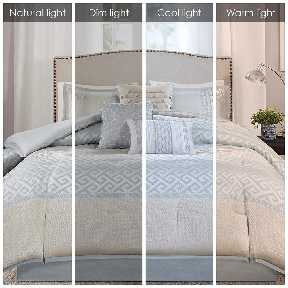 7 Piece Comforter Set Aqua Queen Media 6