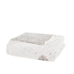 4 Piece Embroidered Cotton Reversible Duvet Cover Set perspective
