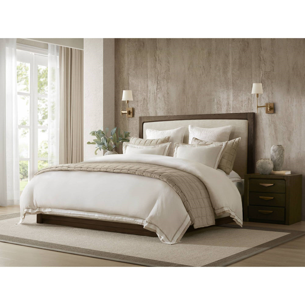 3 Pieces King/Cal King Duvet Cover Set,White+Beige Media 15