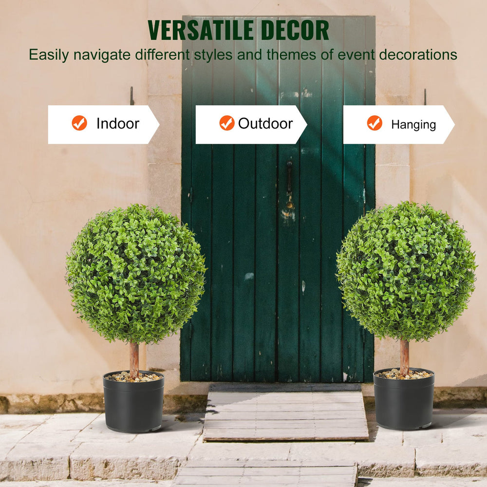 2x Artificial Boxwood Ball Ø40,6cm Garden Deco Boxwood in Flowerpot Ball Artificial Boxwood Ball Artificial Plant made of PE, Wood, PP incl. 4 pcs. Decorative butterflies and 10 pcs. Replacement Media 4