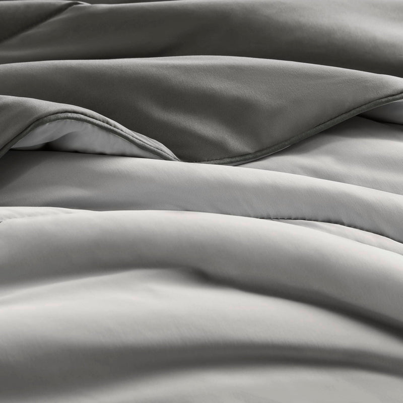 1-Piece King/Cal King Reversible Tencel Comforter Blanket,Gray
