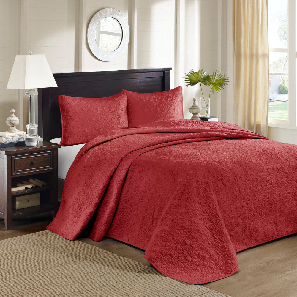 Reversible Bedspread Set Red King Media 1